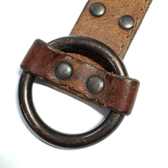 Vtg Banana Republic Womens Brown Leather Belt Large Western Boho 90s Indie Ranch - Picture 5 of 8